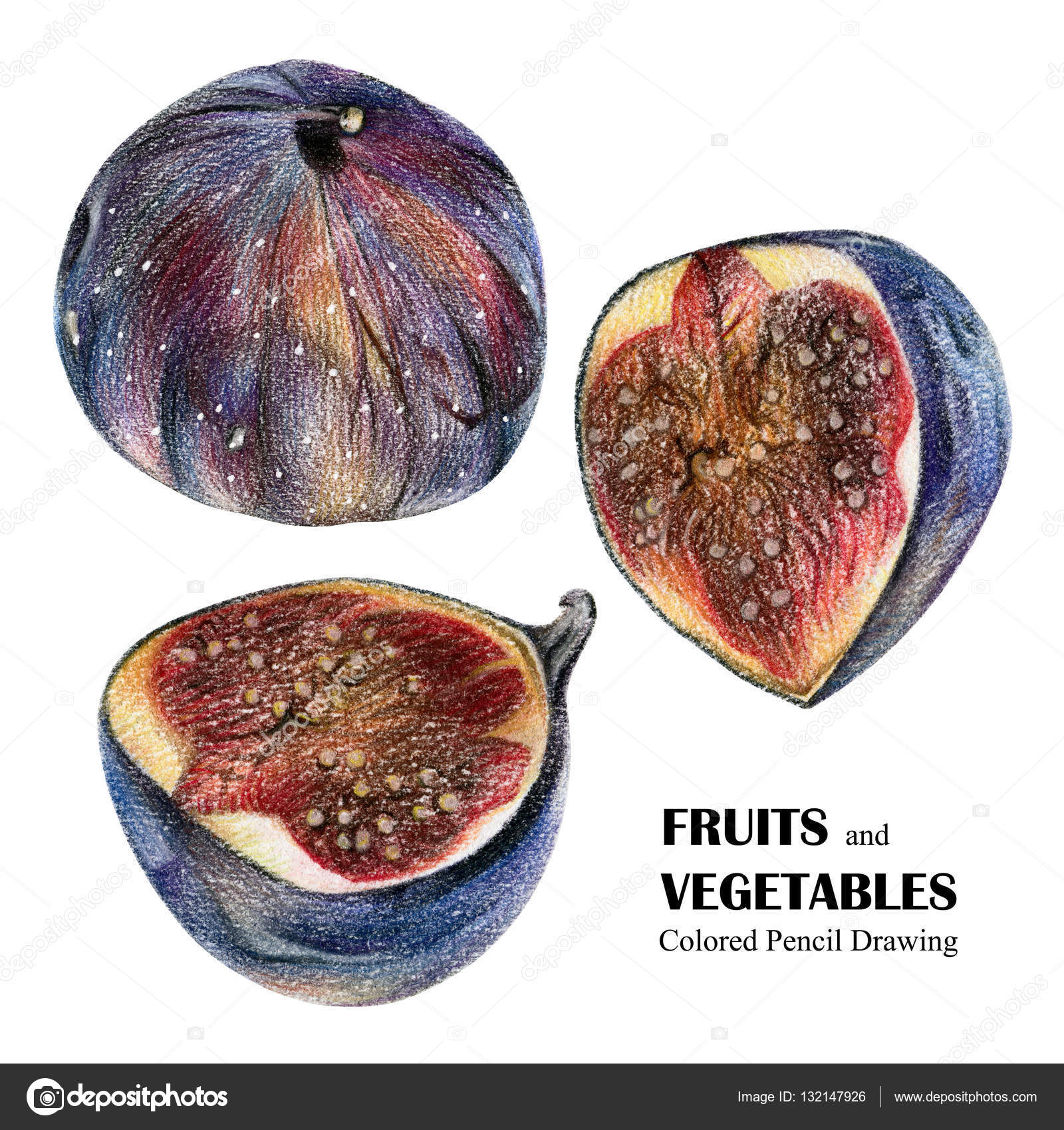 Disegno con i pastelli Freschi gustosi frutti e bacche dipinti dalla natura — Foto di arvitalyaa