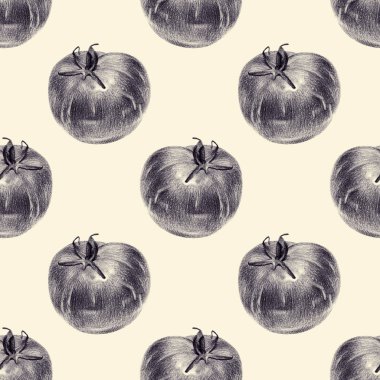 El ile kalemle çizilmiş domates ile Seamless Modeli