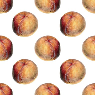 El ile renkli kalemle çizilmiş portakal şeftali ile Seamless Modeli