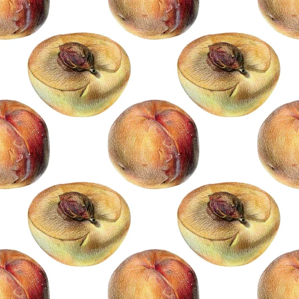 El ile renkli kalemle çizilmiş portakal şeftali ile Seamless Modeli