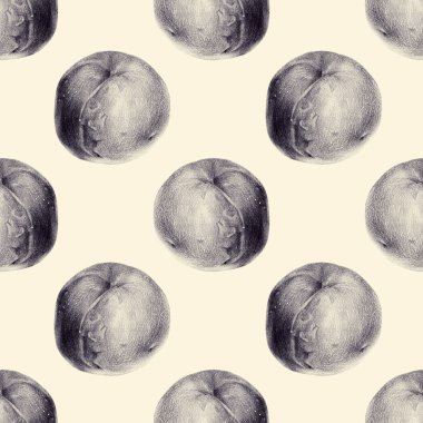 El ile kalemle çizilmiş şeftali ile Seamless Modeli