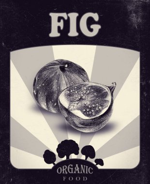  El ile kalemle çizilmiş incir ile el ilanı