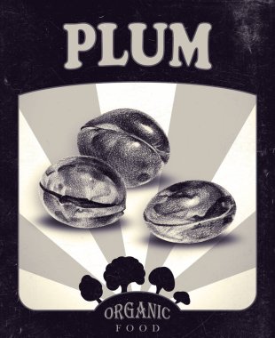  El ile kalemle çizilmiş Erik ile el ilanı