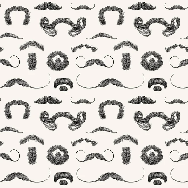 Patrón sin costura vectorial con bigotes — Vector de stock