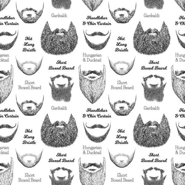 Seamless pattern with beards and mustaches