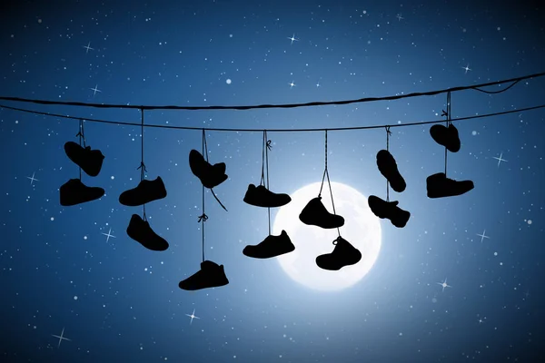 Shoes Hanging From Wire Tattoo