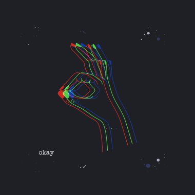 Tamam ya da mükemmel bir jest. Stereoskopik vektör eli iyi ya da mükemmel görünüyor. 3D stereo efektli bir arka plan. Poster veya baskı tasarımı için vücut dili ile arıza illüstrasyonuName