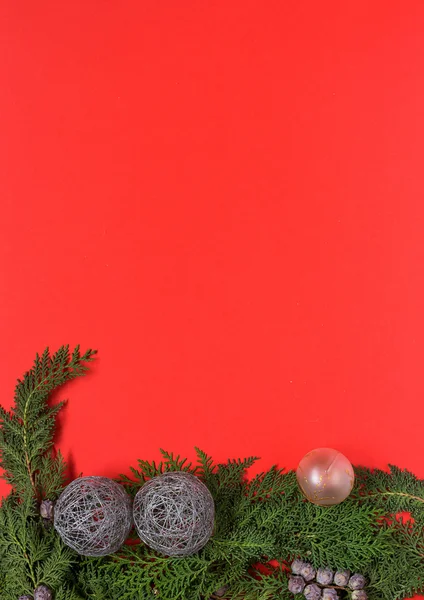 Christmas ornaments composition From above — Stock Photo, Image