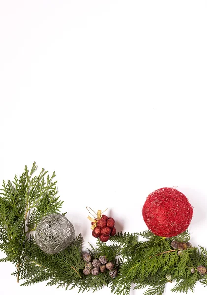 Christmas ornaments composition From above — Stock Photo, Image