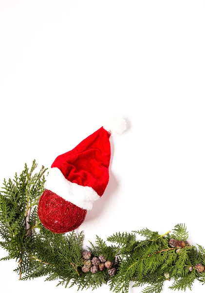 Komposition von Weihnachtsschmuck von oben — Stockfoto