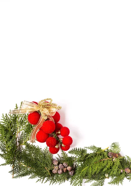 Komposition von Weihnachtsschmuck von oben — Stockfoto