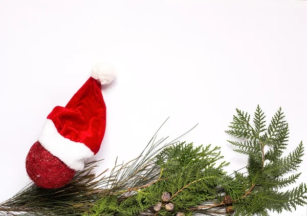 Kerst ornamenten samenstelling van bovenaf — Stockfoto
