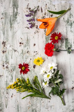 Çiçek desenli birkaç renkli çiçekli