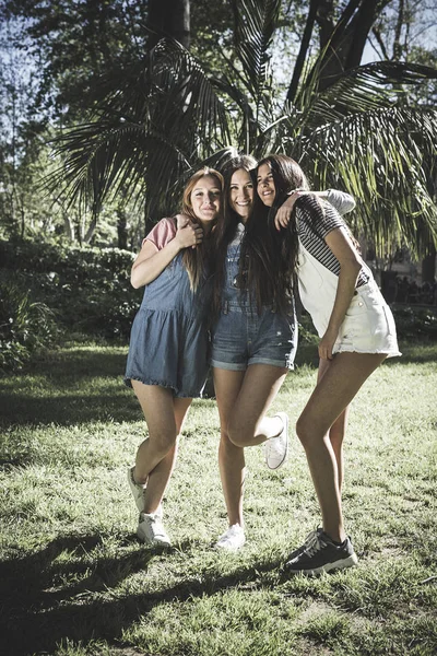 3 명의 아름 다운 젊은 여자 친구 — 스톡 사진