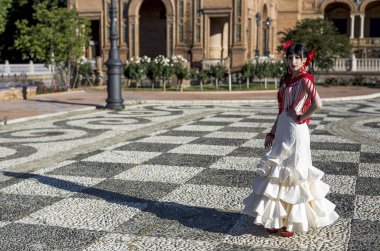 Genç zerafet flamenko dansçısı 