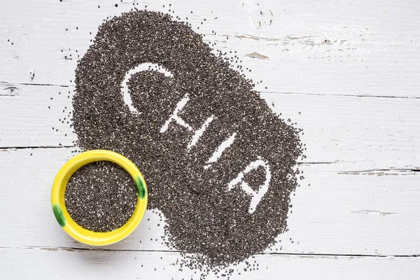 Nasiona Chia na desce — Zdjęcie stockowe