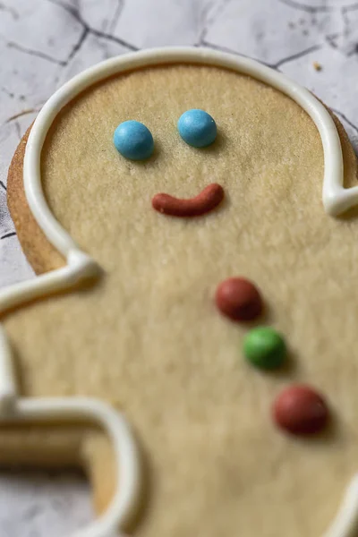 Jul cookies på træ bord - Stock-foto