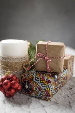 Noel hediye kutuları arka plan