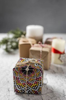 Noel hediye kutuları arka plan