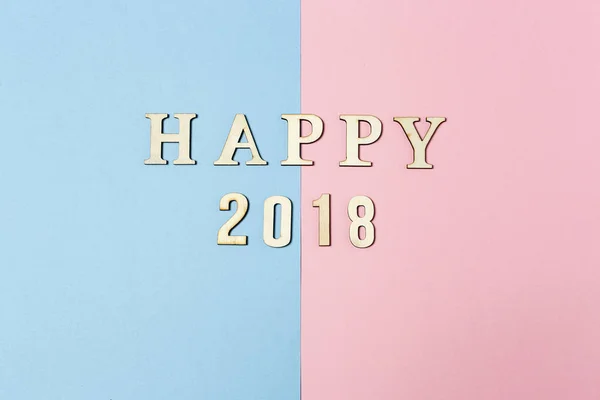 Fondo con la palabra 2018 feliz año nuevo . — Foto de Stock