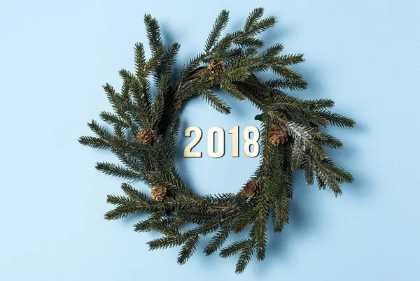 Fondo con la palabra 2018 feliz año nuevo . — Foto de Stock