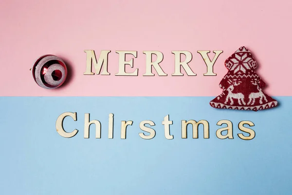 Achtergrond met woord Merry Christmas — Stockfoto