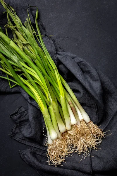 Fresh Red White Onions Dark Background Vegan Food Food Ingredient — Stock Photo, Image