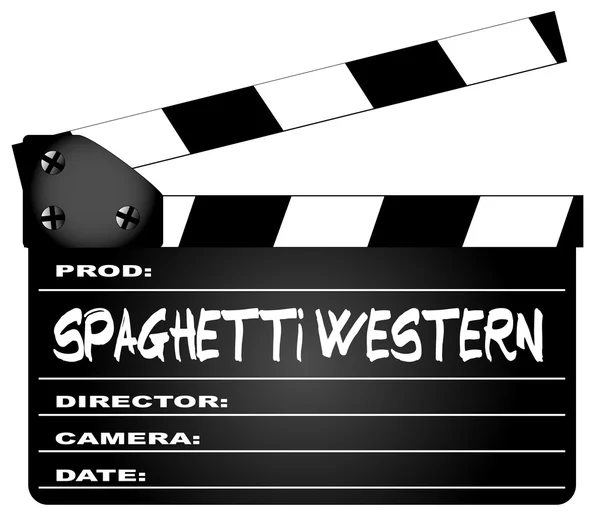 Clapperboard de películas occidentales de espaguetis — Vector de stock