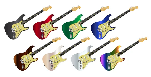 Coleção de guitarra elétrica —  Vetores de Stock