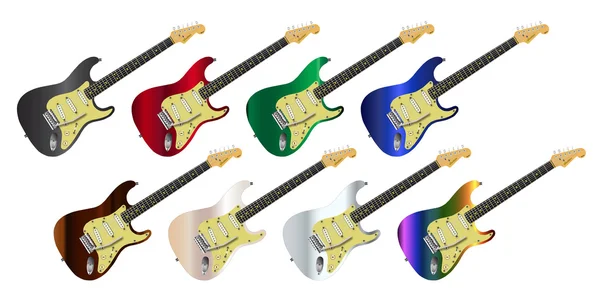 Electric Guitar Collection — Stock Vector