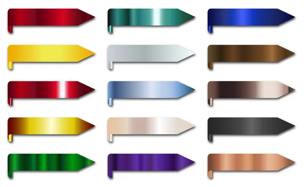 Metal Ribbon Banners Group — Vector de stoc