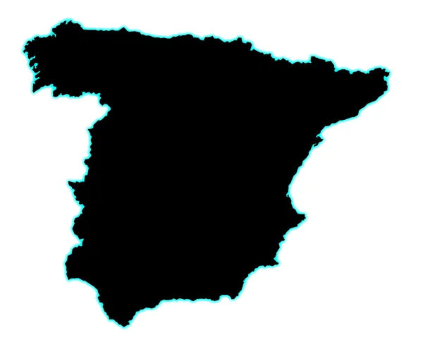 Silhouette Map Of Spain — Stock Vector