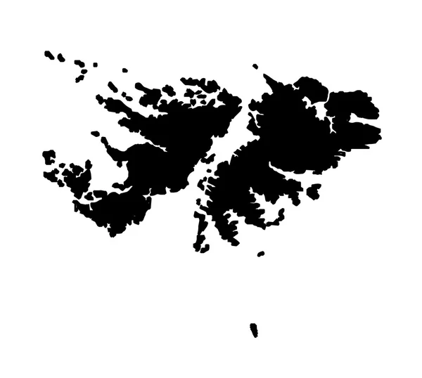 福克兰群岛剪影地图 — 图库矢量图片