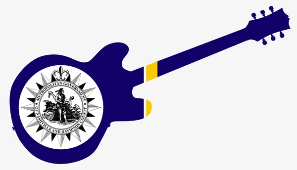 Bandeira de guitarra da cidade de Nashville — Vetor de Stock