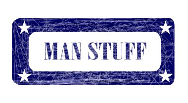 Mavi mürekkep damgası adam şeyler