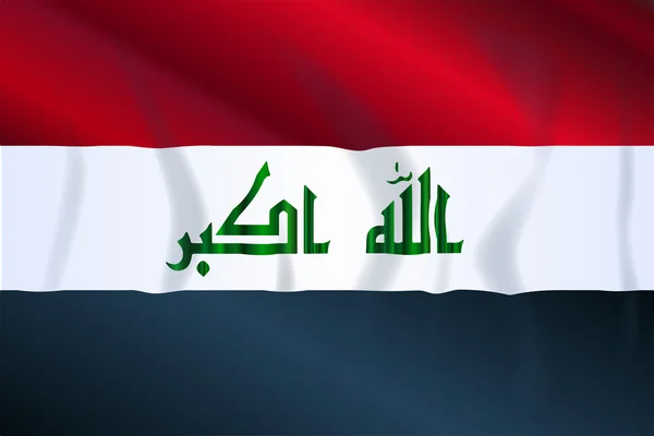 Iraq ondeando bandera — Archivo Imágenes Vectoriales