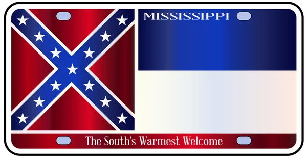 Drapeau de plaque d'immatriculation du Mississippi — Image vectorielle