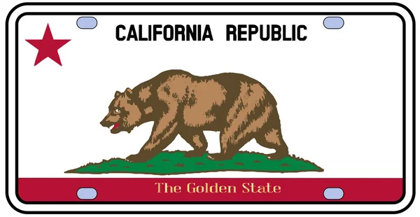 Drapeau de plaque d'immatriculation de Californie — Image vectorielle