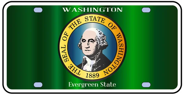 Drapeau de plaque d'immatriculation de Washington — Image vectorielle