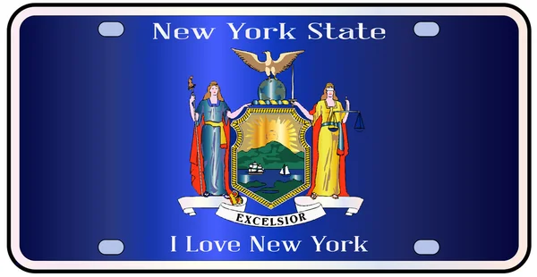 Drapeau de plaque d'immatriculation de l'État de New York — Image vectorielle
