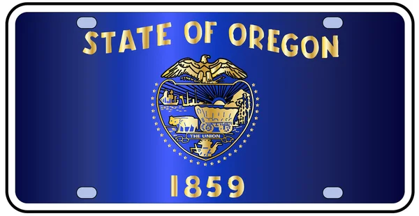 Bandera de matrícula del estado de Oregon — Vector de stock