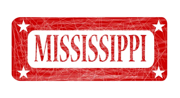 Timbre d'encre rouge Mississippi — Image vectorielle