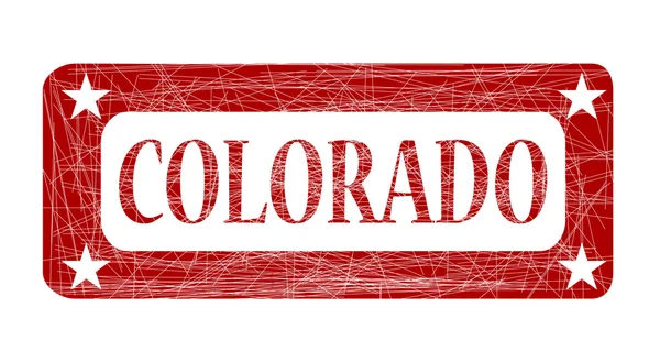 Timbre d'encre rouge Colorado — Image vectorielle