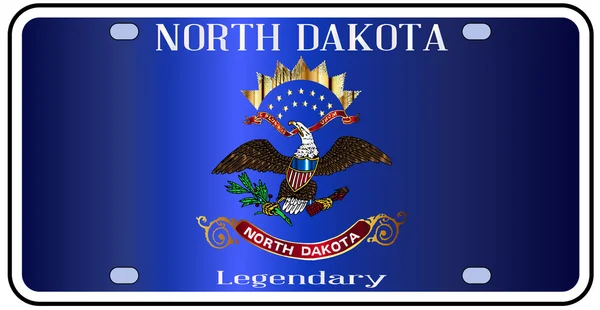 North Dakota registreringsskylt flagga — Stock vektor