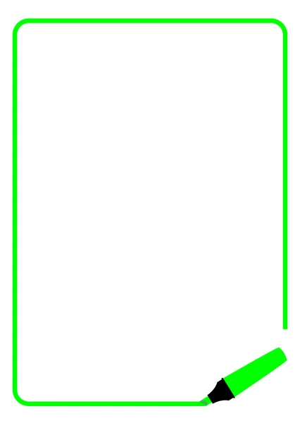 Green Highlighter Página Frontera — Vector de stock