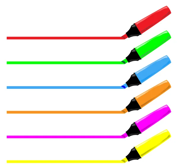 Highliter Pen Collection — Stock Vector