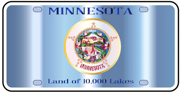 Vlag van Minnesota nummerplaat — Stockvector