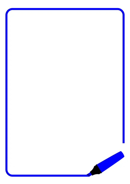 Koyu mavi vurgulayıcı sayfa kenarlığı — Stok Vektör