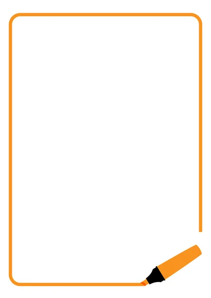 Orange Highlighter Page Bordure — Image vectorielle