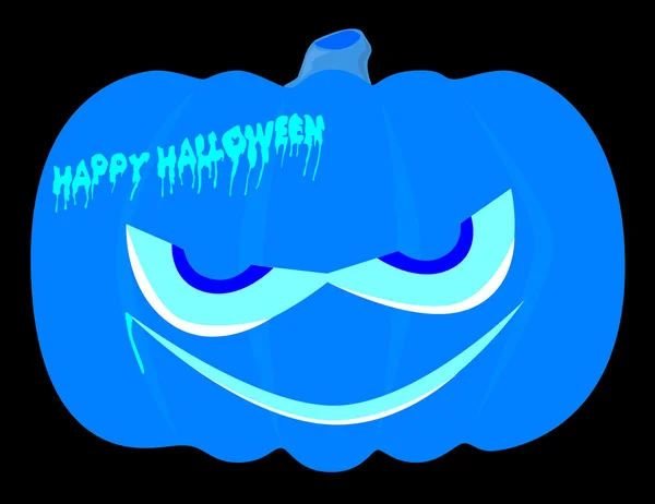 Zła niebieski Halloween dynia — Wektor stockowy